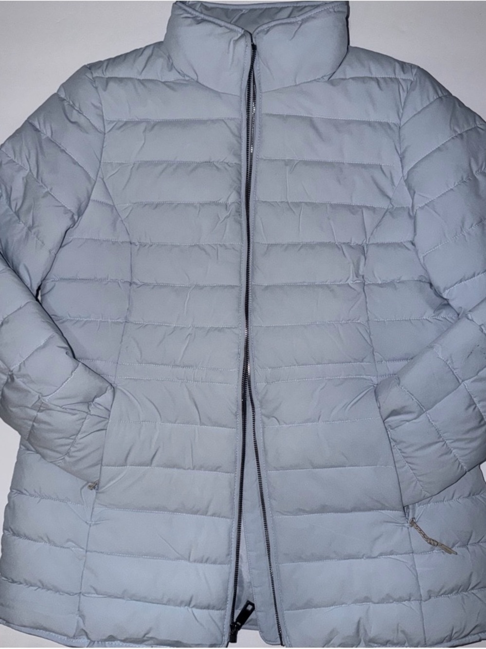 Nautica Light Gray Quilted Puffer Jacket